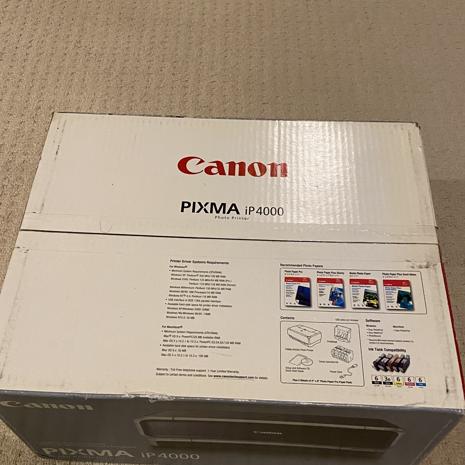 Canon Pixma iP4000 Photo Printer New In Box