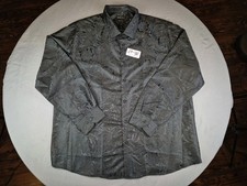 Barry Wang Long Sleeve Black Paisley Button Up Dress Shirt Mens XXL NEW WITH TAG