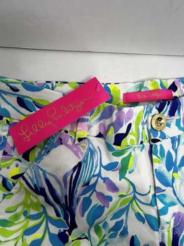 Nuovo con etichette Lilly Pulitzer Callahan elasticizzato corto resort bianco conchiglia spiaggia 8 - Foto 5 di 9