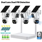 Solar Wireless Home Security Camera System Wifi Camera Dual Lens with 10CH NVR