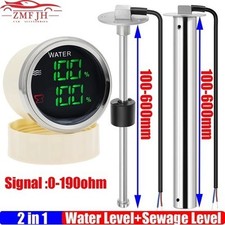 52mm Dual Water Sewage Level Gauge 0-190 Ohm With Alarm