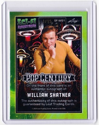 William Shatner 2025 Leaf Pop Century Autograph Card # 1/15