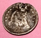 1858 Seated Liberty Silver Half Dime, Legible Date, Cull Coin