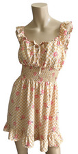 Lily Rose Dress Sz S Floral Mini Sundress Flowy Babydoll Fairy Boho Milkmaid