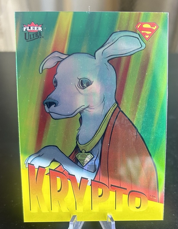 Fleer Ultra Superman 2025 '95 Retro Yellow Retro R-16 Krypto Yellow Card