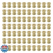 HAHIYO 0.6Inch 70pcs Natural Wood Unfinished Wooden Empty Thread Spool Smooth