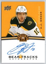 A.J. GREER 2023-24 BOSTON BRUINS CENTENNIAL BEAR TRACKS AUTOGRAPHS #BT-AG 77217