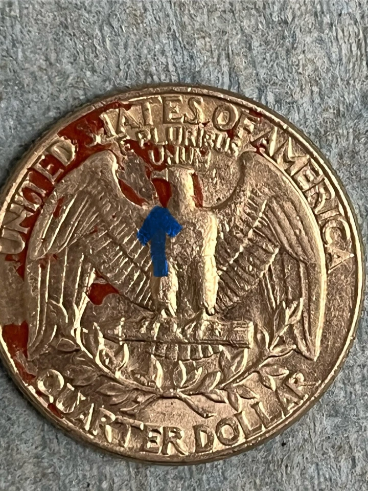 1990 P US Qtr ERROR-NO EYE, NO MOUTH, DDO,DDR, Very Silver Look - Image 2 of 3