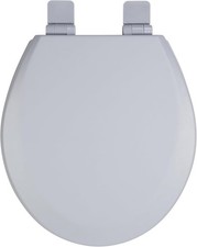 Round Gray Slow Close Enameled Wood Toilet Seat NEW