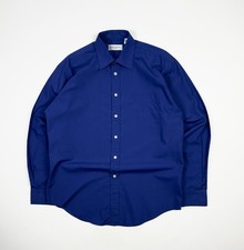 Camicia elegante uomo Yves Saint Laurent blu elettrico tasca con bottoni taglia M 39/15