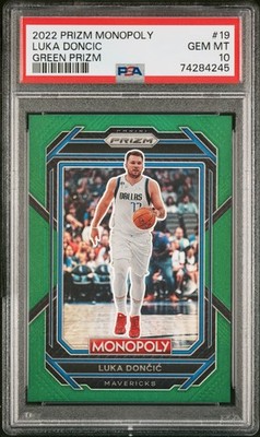 2022 Panini Prizm Monopoly #19 Luka Doncic Green Prizm PSA 10