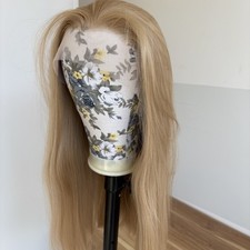 Heat Resistant Synthetic Hair Blonde Long Straight Soft Glue Less Lace Front Wig