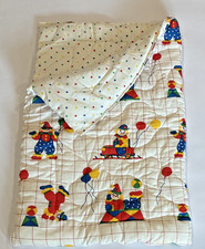 J.C. Penney Clowns  Circus Quilted Crib Quilt Polyester 34 x 43 Multicolor
