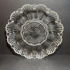 Vintage Anchor Hocking Clear Glass Deviled Egg Platter 10” Fan Wave Design #896