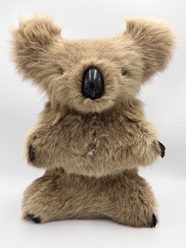 Vintage Kangaroo Fur Koala Bear Wind Up Musical Plush Australia 14”