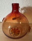 Vintage Amber to Orange Hand-blown Glass Bottle Fish Hallmark  — photo 2