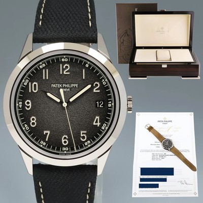 2023 PAPERS MINT Patek Philippe 5226G 40mm White Gold Black Dial Leather Watch