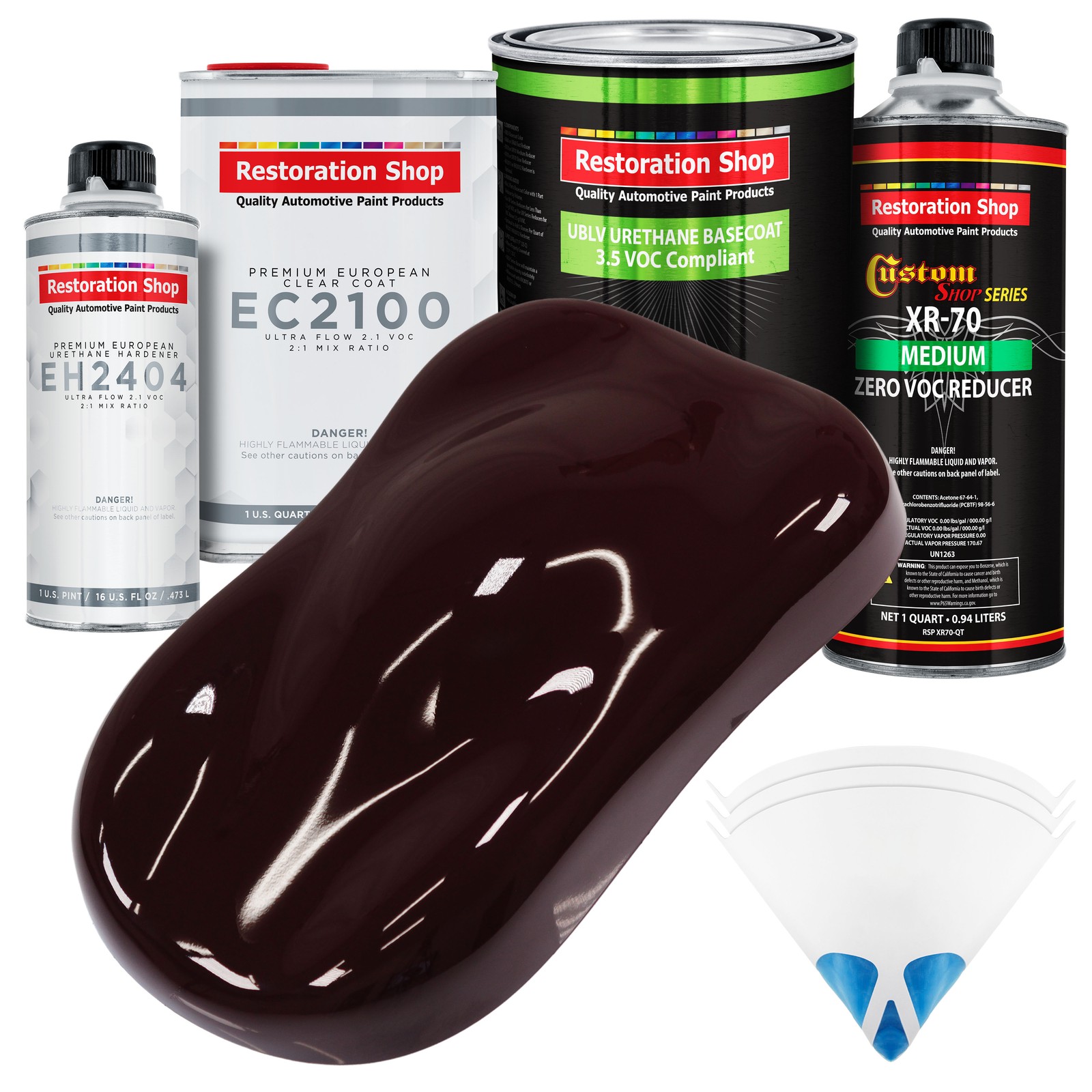 Royal Maroon Low VOC Urethane Basecoat Quart Kit with European Clear Coat