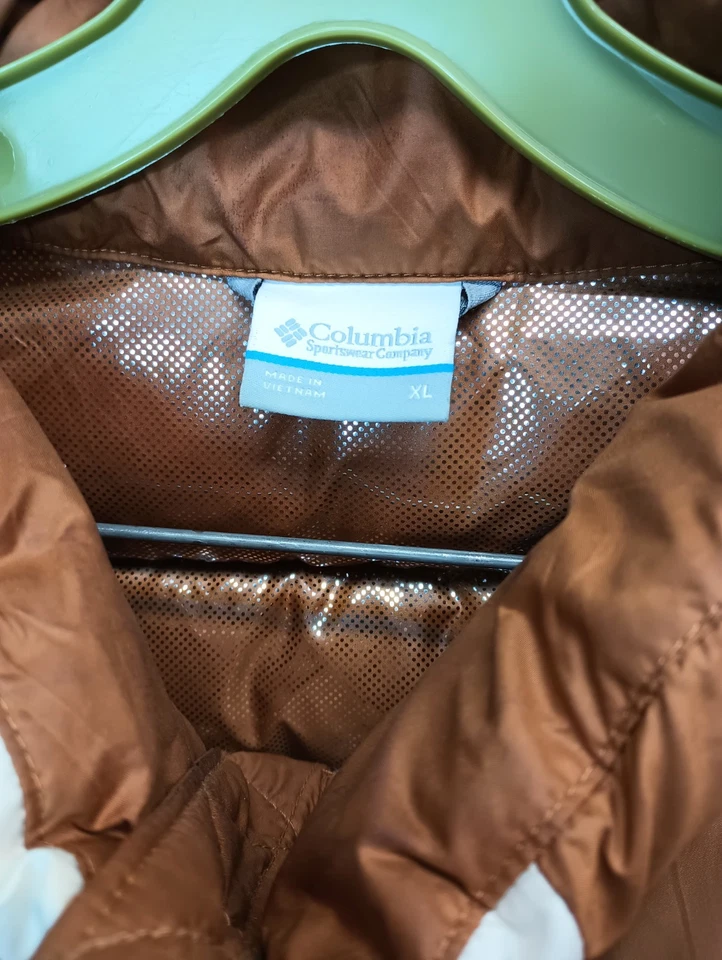 Chaqueta acolchada recortada aislante Columbia Pike Lake II talla XL marrón crema Omni Foto 4 de 4