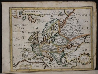 EUROPEAN CONTINENT 1655ca TASSIN UNUSUAL ANTIQUE ORIGINAL COPPER ENGRAVED MAP