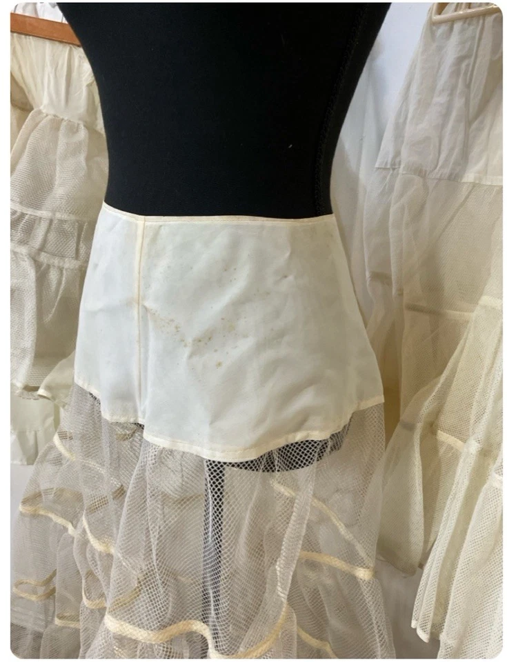 5 VTG 1959’s 60’s Stiff Petticoats Crinoline Netting Skirt Lot W/1 Slip - Image 2 of 4