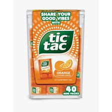 1 Box TIC TAC Box mit 40 Mini Packs Bonbons mit Orangengeschmack KOSTENLOSER ...
