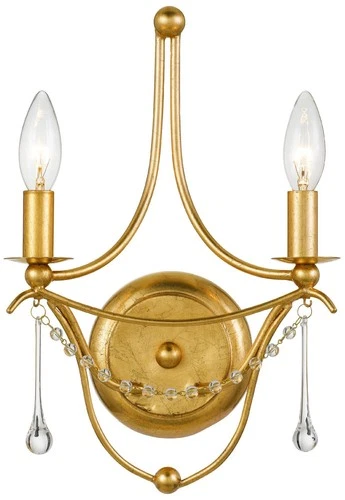 Crystorama Metro 14 1/2"H Antique Gold 2-Light Wall Sconce - Picture 1 of 4