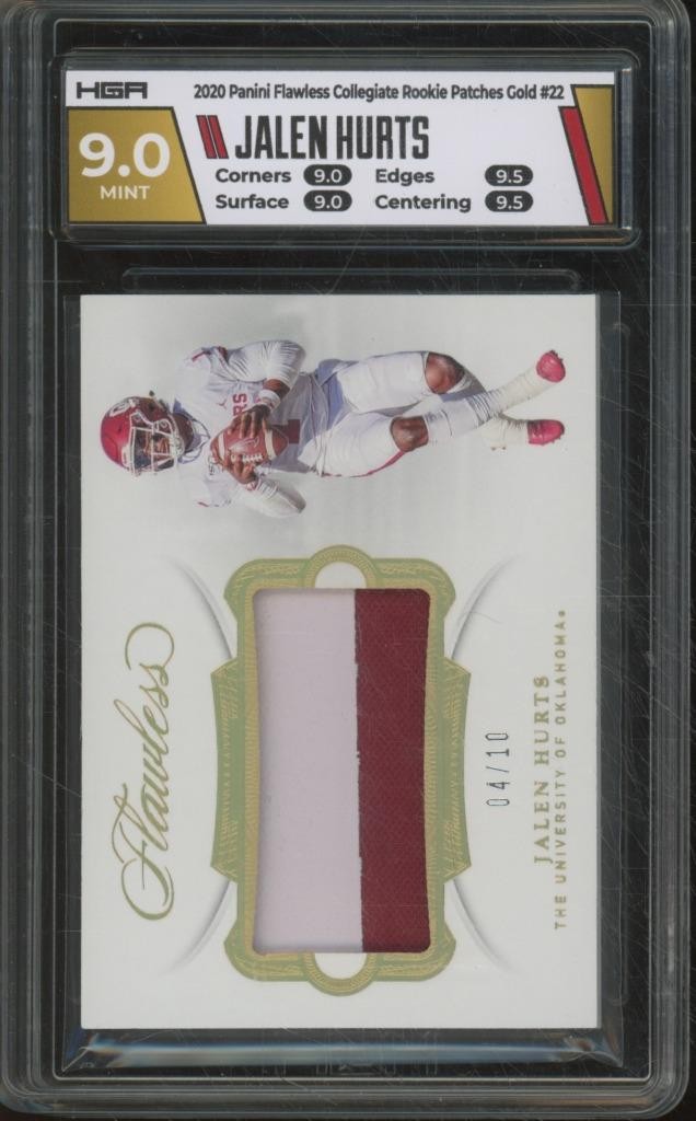 Jalen Hurts Panini Flawless Collegiate Rookie Patches #22 Gold