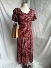 Rampage Vintage 90s Ditzy Floral Corset Back Flutter Sleeve Midi Dress Sz Small