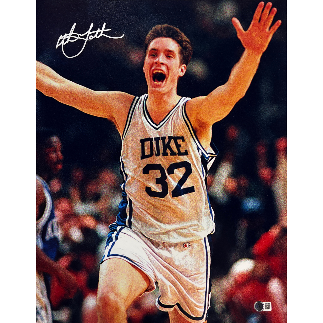 Christian Laettner Autographed Duke Blue Devils 16x20 Photo Beckett Signed 