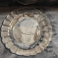Vintage Duralex Glass 8" Scalloped Edge Plate Made in France 
