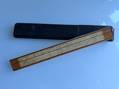Vintage A.W. Faber-Castell Castell 861 Slide Rule In Original Case ~ DRP 206428 - Foto 4 di 15