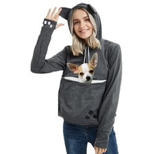 Jomago Womens Pet Carrier Thin Hoodies Kitten Puppy Pouch Shirts Animal Holde...
