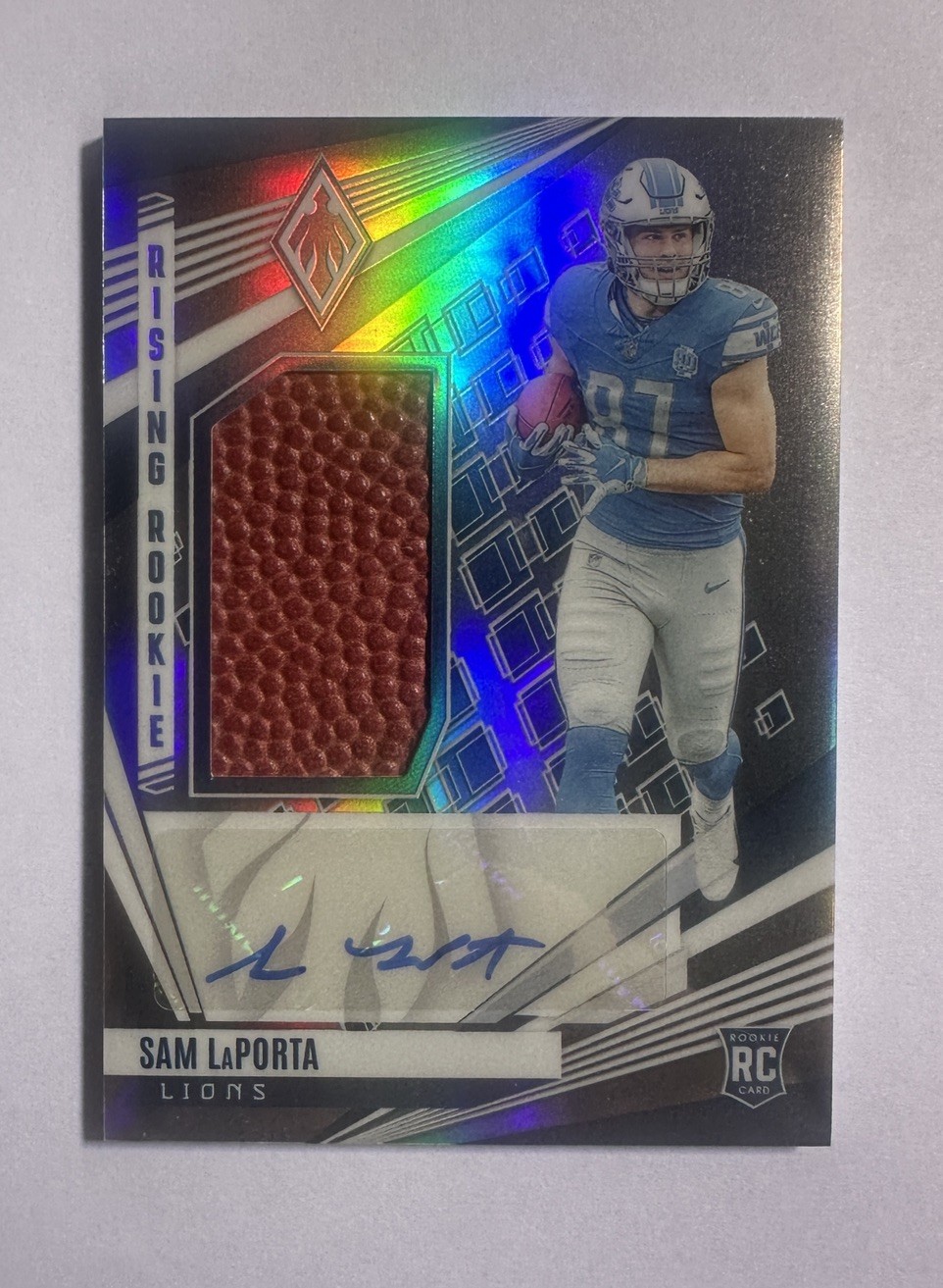 2023 Panini Phoenix Rising Rookie Material Signature Sam LaPorta Football /199
