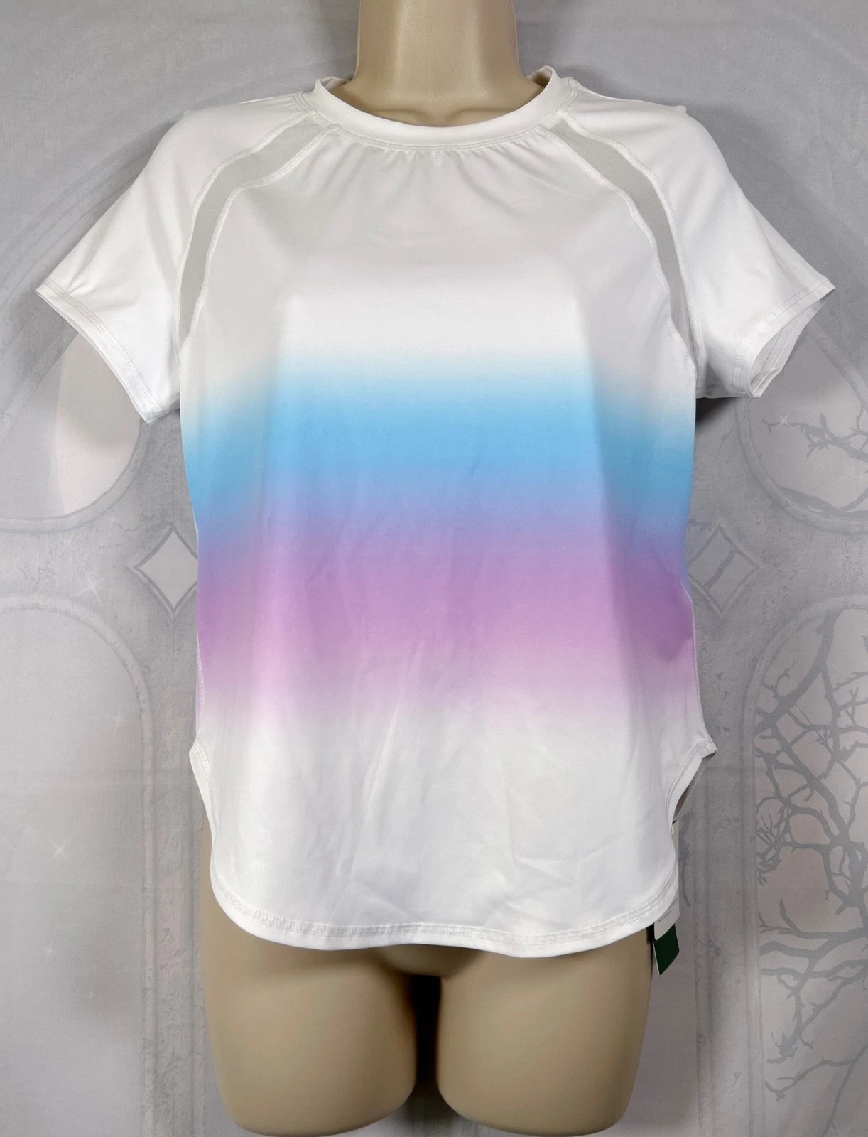 BNWT Halara white & lilac ombre stripe Quick-Dry fitness gym t-shirt, S / 8-10
Opens in a new window