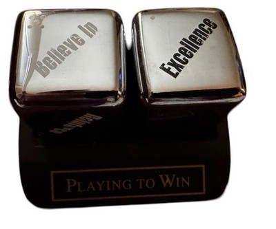 RARE Decision Maker Crome LG Dice Large with sound when Rolled. Vintage HTF