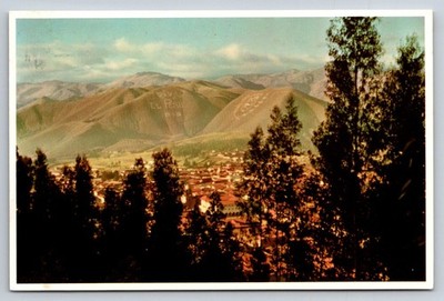 Cuzco Peru Vintage Postcard - City View, Mountains, ''VIVA EL PERU'' Hillside