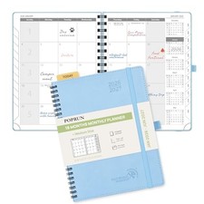 Monthly Planner Medium-6.5" x 8.5" Blue Monthly Layout  Jan.2026-Jun.2027