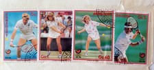 4 Briefmarken TENNIS - STEFFI GRAF, BORIS BECKER u.a. - Paraguay