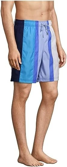 NWT Lands' End Men's Lined 8in Colorblock Volley Swim Trunks Size M $50 FLI150 - Image 2 of 4