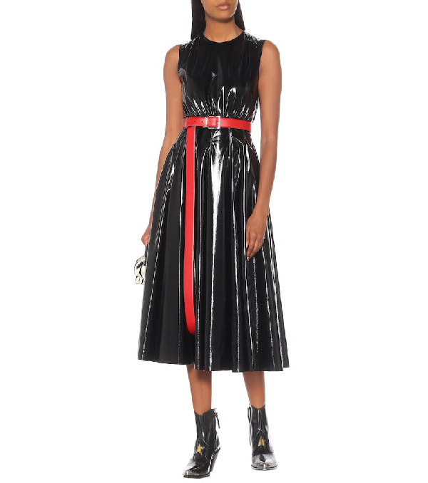 MSGM Patent Faux Leather A-Line Midi Dress Size 46(8) MSRP: $725.00 | eBay