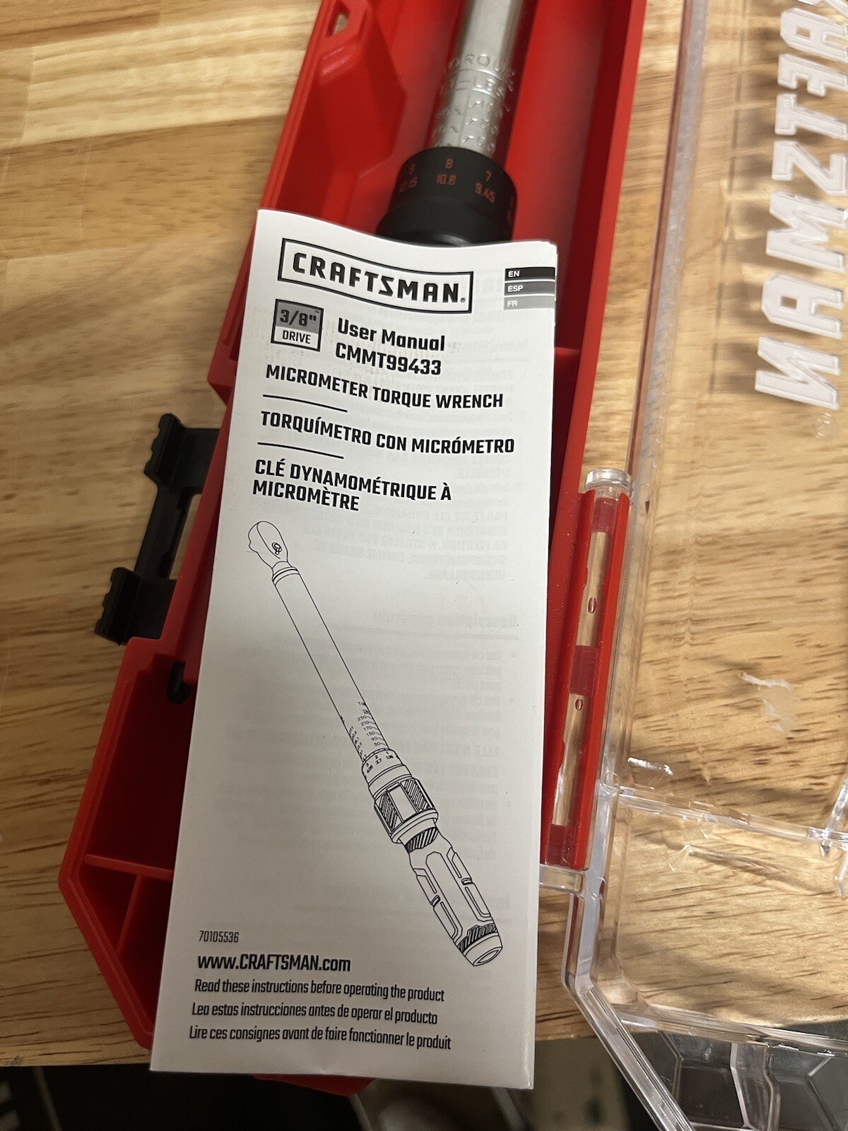 Craftsman 3/8in Drive 20100FTLBS Micrometer Torque Wrench CMMT99433