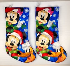 Disney Kurt Adler Christmas Stockings Mickey Mouse Minnie  Pluto - Lot of 2