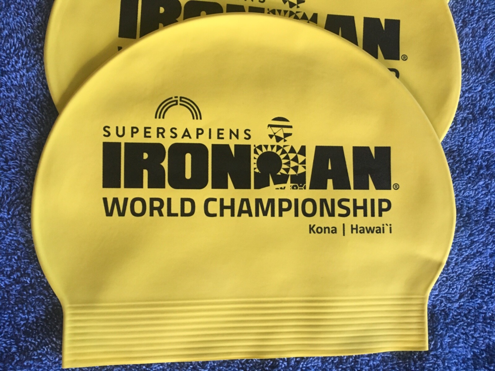 Lot of 3 New ROKA Swim Caps Kona Ironman World Championship Yellow Caps Hawaii eBay