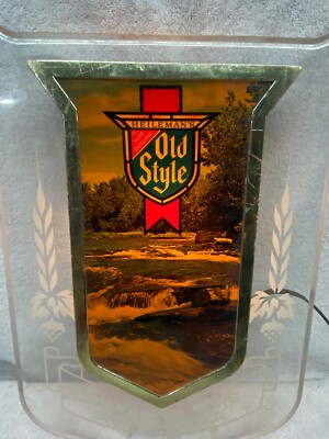 VINTAGE OLD STYLE BEER LIGHTED SIGN 1981 G HEILEMAN'S BREWED WITH