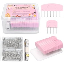 120 Pcs Knit Blocking Combs Pins Kit, 20Pcs Pink Color Knit Blockers Pins Kit...