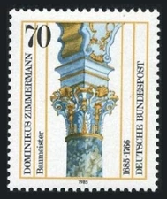 Germany 1442, MNH. Mi 1251. Dominicus Zimmermann, architect,1985. Stucco column.
