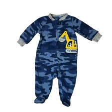 Carter's 1-Piece Construction Fleece Pajama PJs Footie Sleeper Toddler Boy 3mo