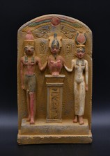 Ancient Egyptian Antiquities Statue Triad of Osiris, Isis & Horus Stone Figurine
