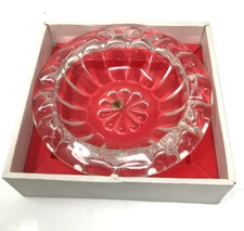 ADERIAGOLD Round HEAVY Weighted  Glass Cigar Ashtray with 6 Slots 8.5”